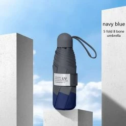 Merkloos TDR -Opvouwbare Paraplu -Windproof- Zonnescherm UV-SPF 50+compact En Draagbaar- Extra Sterk - Marineblauw -Stroller shop 550x550 349