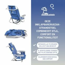 101Products Strandstoel Opvouwbaar - Rugzak Vouwstoel - Inklapbaar - Campingstoel - Kampeerstoel - Klapstoel -Stroller shop 550x550 366