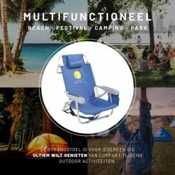 101Products Strandstoel Opvouwbaar - Rugzak Vouwstoel - Inklapbaar - Campingstoel - Kampeerstoel - Klapstoel -Stroller shop 550x550 367