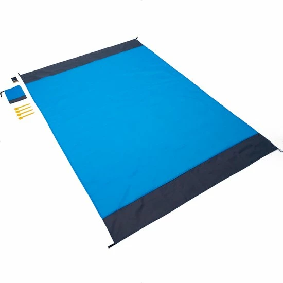 QY Picknickkleed Buitenkleed Waterdicht En Lichtgewicht Inclusief 4 Haringen - 140 X 200 Cm - Lichtblauw / Grijs 4 QY Picknickkleed Buitenkleed Waterdicht En Lichtgewicht Inclusief 4 Haringen - 140 X 200 Cm - Lichtblauw / Grijs - Afbeelding 2