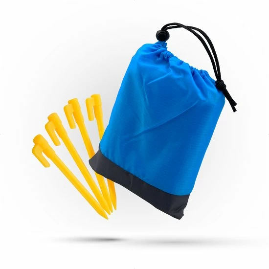 QY Picknickkleed Buitenkleed Waterdicht En Lichtgewicht Inclusief 4 Haringen - 140 X 200 Cm - Lichtblauw / Grijs 8 QY Picknickkleed Buitenkleed Waterdicht En Lichtgewicht Inclusief 4 Haringen - 140 X 200 Cm - Lichtblauw / Grijs - Afbeelding 6