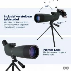 Zoomble® Spotting Scope - 25x75 Zoom - Met Draagzak, Tripod & Telefoonhouder - 70 Mm Lens - Voor Vogelspotten, Natuur, Outdoor & Jagen - Monoculair - Monokijker - Black Friday 2022 - Sinterklaas -Stroller shop 550x550 4
