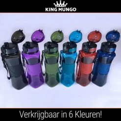 Drinkfles Herbruikbare Waterfles | 500 Ml Rood | Vaatwasserbestendig Drinkbus Bidon | King Mungo KMDF001 -Stroller shop 550x550 42