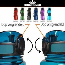 Drinkfles Herbruikbare Waterfles | 500 Ml Rood | Vaatwasserbestendig Drinkbus Bidon | King Mungo KMDF001 -Stroller shop 550x550 45