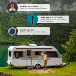 AREBOS Camping Douchekop 12 V Auto Buitentuin Hondendouche Dompelpomp Blauw -Stroller shop 550x550 469