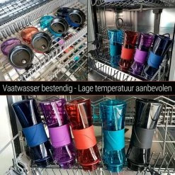 Drinkfles Herbruikbare Waterfles | 500 Ml Rood | Vaatwasserbestendig Drinkbus Bidon | King Mungo KMDF001 -Stroller shop 550x550 47
