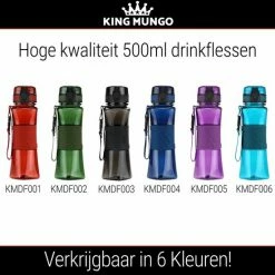 Drinkfles Herbruikbare Waterfles | 500 Ml Rood | Vaatwasserbestendig Drinkbus Bidon | King Mungo KMDF001 -Stroller shop 550x550 48