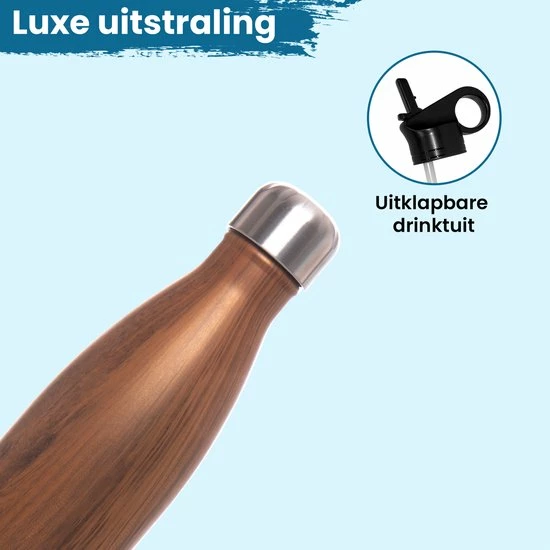 VANN Drinkfles Met Rietje Tuit Theefles Waterfles Volwassenen Drinktuit Sportfles 500ml Dagdeals - Hout 6 VANN Drinkfles Met Rietje Tuit Theefles Waterfles Volwassenen Drinktuit Sportfles 500ml Dagdeals - Hout - Afbeelding 4