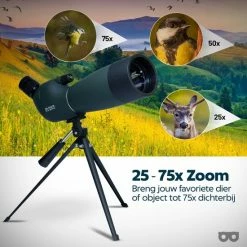Zoomble® Spotting Scope - 25x75 Zoom - Met Draagzak, Tripod & Telefoonhouder - 70 Mm Lens - Voor Vogelspotten, Natuur, Outdoor & Jagen - Monoculair - Monokijker - Black Friday 2022 - Sinterklaas -Stroller shop 550x550 5