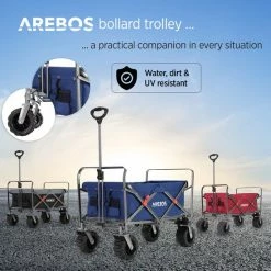 AREBOS Handkar | Transportwagen | Apparatuurwagen | Opvouwbaar | Blauw -Stroller shop 550x550 517