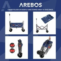 AREBOS Handkar | Transportwagen | Apparatuurwagen | Opvouwbaar | Blauw -Stroller shop 550x550 518