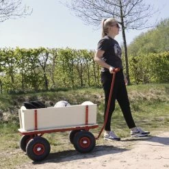 Sunny Billy Bolderkar - Beach Wagon Rood - Blank Hout - Bolderwagen Met Luchtbanden - 94x61x97cm -Stroller shop 550x550 56