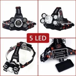 Headlight LED Hoofd Zaklamp - 8000 Lumen - Incl. 2x Batterij 18650 + Oplaadkabel -Stroller shop 550x550 565