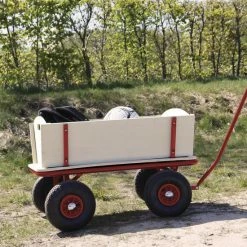 Sunny Billy Bolderkar - Beach Wagon Rood - Blank Hout - Bolderwagen Met Luchtbanden - 94x61x97cm -Stroller shop 550x550 60