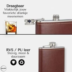 Malony Heupfles - RVS - 180 Ml - Veldfles - Drinkfles - Flacon - PU Leer - Compact - Donker Bruin 18 Malony Heupfles - RVS - 180 Ml - Veldfles - Drinkfles - Flacon - PU Leer - Compact - Donker Bruin -Stroller shop 550x550 705