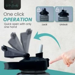 WaterBuddy Waterfles 2 Liter - Waterfles Met Rietje - Grote Waterfles - Sportbidon - Twee Liter Waterfles - Sportfles - Sportfles Fitness - Bottle 2 Liter- Drinkfles - Schenkfles - Roze Transparant - Waterflessen- Waterfles 2 Liter Met Tijdmarkering -Stroller shop 550x550 718