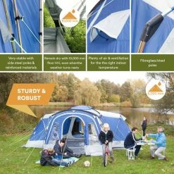 Skandika Nimbus 8 Tent – Tenten – Familietent - Campingtent – Voor 8 Personen – Koepeltent – Muggengaas – 3 Zwarte Slaapcabines - 215 Cm Stahoogte – 615 X 605 X 215 Cm (LxBxH) – 5000 Mm Waterkolom – Outdoor, Camping, Tuin – Kamperen – Blauw/wit 15 Skandika Nimbus 8 Tent – Tenten – Familietent - Campingtent – Voor 8 Personen – Koepeltent – Muggengaas – 3 Zwarte Slaapcabines - 215 Cm Stahoogte – 615 X 605 X 215 Cm (LxBxH) – 5000 Mm Waterkolom – Outdoor, Camping, Tuin – Kamperen – Blauw/wit -Stroller shop 550x550 794