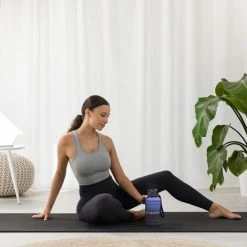 Navaris Fitness Drinkfles 1,3 Liter - Lichte Waterfles Van Roestvrij Staal Blauw - Grote Blauwe Waterfles RVS Voor Sport, Fitness, Yoga En Kamperen -Stroller shop 550x550 808