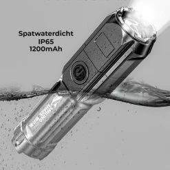 Multi Media Group Militaire Zaklamp - LED Zaklamp - Inzoombaar - USB Oplaadbaar - Spatwaterdicht - Incl Fiets Steun - 13x3cm -Stroller shop 550x550 810