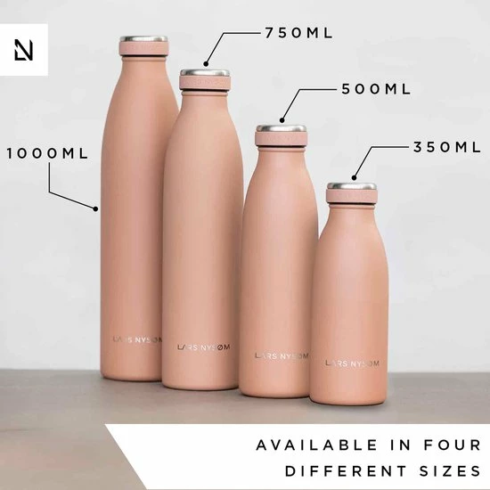 LARS NYSØM Roestvrijstalen Drinkfles 'Ren' 500ml Whispering Blue 10 LARS NYSØM Roestvrijstalen Drinkfles 'Ren' 500ml Whispering Blue - Afbeelding 8