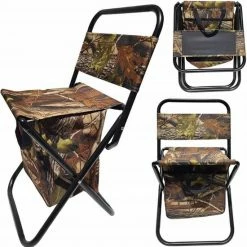 Merkloos Vissersstoel Met Rugleuning En Thermische Zak - 56 X 39 X 31 Cm - Opvouwbaar - Relaxdays - Groentinten -