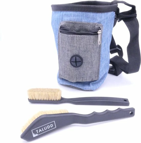 TALUDD Pofzak Met Klimborstelset - Boulderpofzak Met 2 Klimborstels - Chalk Bag Voor Boulderen Met Zijzakken 4 TALUDD Pofzak Met Klimborstelset - Boulderpofzak Met 2 Klimborstels - Chalk Bag Voor Boulderen Met Zijzakken - Afbeelding 2