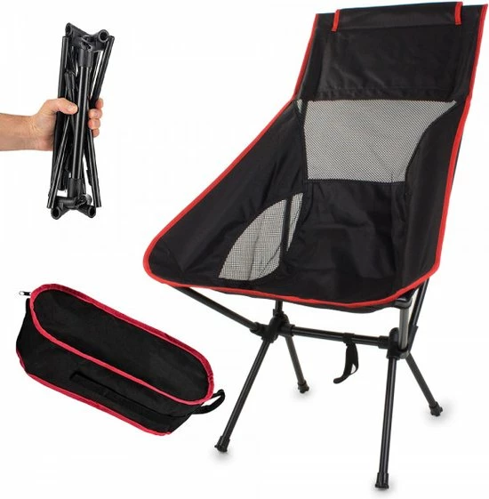 Merkloos Campingstoel Opvouwbaar - Zwart En Rood – Visstoel – Vouwstoel – Strandstoel – Inklapbaar – Lichtgewicht – Outdoor - Camping 3 Merkloos Campingstoel Opvouwbaar - Zwart En Rood – Visstoel – Vouwstoel – Strandstoel – Inklapbaar – Lichtgewicht – Outdoor - Camping