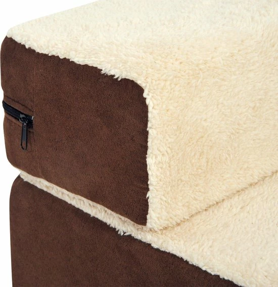 PawHut Hondentrap 3 Treden Kattentrap Huisdierentrap Huisdier Pluche Beige D06-004 17 PawHut Hondentrap 3 Treden Kattentrap Huisdierentrap Huisdier Pluche Beige D06-004 - Afbeelding 15