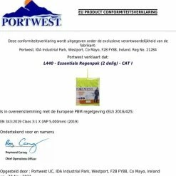 Portwest Regenpak 2 Delig Donker Blauw Maat XL -Stroller shop 550x568 10