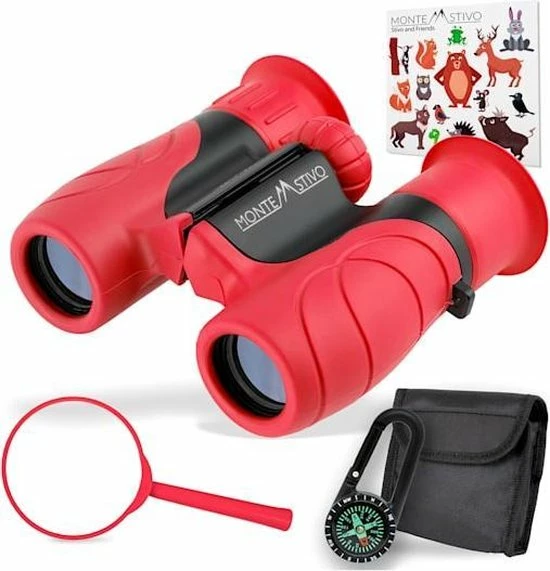 Flyweight Norsjo Verrekijker Voor Kinderen Vanaf 3 Jaar - 8 X Vergroting - Dioptriecorrectie - Kompas - Draagtas - 220g 3 Flyweight Norsjo Verrekijker Voor Kinderen Vanaf 3 Jaar - 8 X Vergroting - Dioptriecorrectie - Kompas - Draagtas - 220g