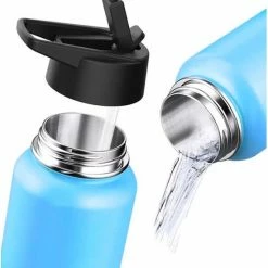 Quality Needz Drinkfles - Aqua Blue - 1 Liter - Extra Dop Met Rietje & Drinktuit - Waterfles Met Rietje - Isoleerfles - BPA Vrij - Lekvrij -Stroller shop 550x580 7