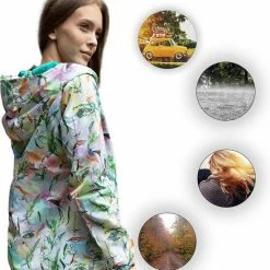 BiggDesign Faces - Dames Regenjas Waterdicht - Regenpak - Maat M -Stroller shop 550x609 3