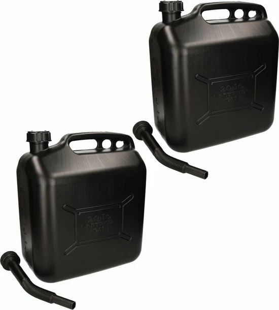 Benson 2x Jerrycan Zwart - 20 Liter - Inclusief Schenktuit 3 Benson 2x Jerrycan Zwart - 20 Liter - Inclusief Schenktuit