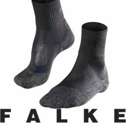 FALKE TK2 Explore Cool Short Wandelsokken Kort Zacht Thermisch Anti-blaar Antizweet Zonder Motief Met Elastische Boord Verkoelend Ademend Sneldrogend Grijs Dames Sportsokken - Maat 39-40 -Stroller shop 550x619 1
