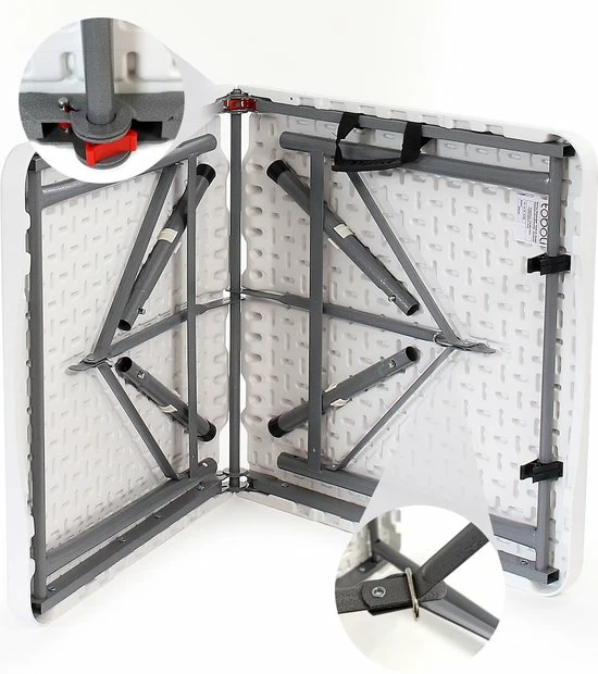 Toboli Klaptafel 120x60x74cm Campingtafel Wit; Bijzettafel, Inklapbare Tafel - Multistrobe 5 Toboli Klaptafel 120x60x74cm Campingtafel Wit; Bijzettafel, Inklapbare Tafel - Multistrobe - Afbeelding 3