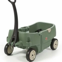 Step2 Wagon For Two Plus - Bolderkar Met 2 Zitjes Met Gordels Voor Kinderen - Kunststof Bolderwagen In Groen Met Duwstang - Voor Peuters En Kleuters -Stroller shop 550x623 2
