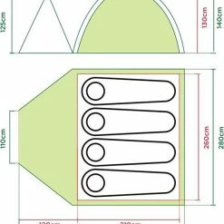 Coleman Darwin 4 Plus Koepeltent - 4-Persoons - Groen -Stroller shop 550x624 8