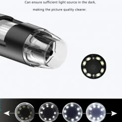 A.K.A. USB Digitale Microscoop, 50X Tot 1600X 8 LED Draagbare Pocket Handheld Vergroting Endoscoop Camera Met Stand Voor Kinderen Studenten Compatibel Met Android OTG-telefoon Windows 7 8 10 Linux M -Stroller shop 550x650 2