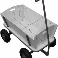 Sunny Billy Bolderkar - Beach Wagon Rood - Blank Hout - Bolderwagen Met Luchtbanden - 94x61x97cm -Stroller shop 550x653