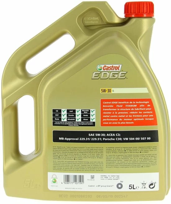 Castrol Edge 5W30 LL - Motorolie - 5L 4 Castrol Edge 5W30 LL - Motorolie - 5L - Afbeelding 2