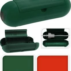 Merkloos Groene Veiligheid Stekkersafe Stekker Beschermhoezen Groen - 21 X 7 X 7 Cm - Stekkerverbinding Bescherming Tegen Water/regen -Stroller shop 550x657 1