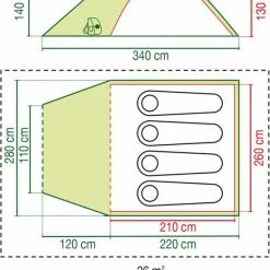 Coleman Darwin 4 Plus Koepeltent - 4-Persoons - Groen -Stroller shop 550x658 14