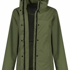 MGO Leisure Wear MGO Jane Jacket - Regenjas Dames - Kort Wind- En Waterdicht Jack - Olijfgroen - Maat M