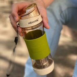 Reboottle - Tea - Drinkfles Met Theefilter - Thee Infuser - Theefles - 450ml - Beige/Groen -Stroller shop 550x733 24
