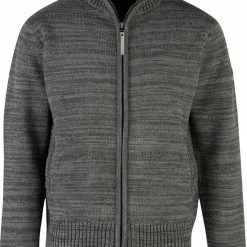 BJØRNSON Eric Gebreid Wintervest Heren - Winddicht Gevoerd - Maat L - Antraciet