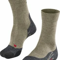 FALKE TK2 Explore Melange Wandelsokken Warm Winter Zacht Thermisch Ademend Anti-blaar Antizweet Zonder Motief Met Elastische Boord Merinowol Groen Heren Sportsokken - Maat 39-41