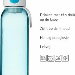 Mepal – Waterfles Pop-up Campus – 500 Ml – Rood – Drinkfles Kinderen – Zicht Op Inhoud – BPA Vrij -Stroller shop 550x760