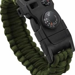 Paracord Survival Armband Met 15 Functies! - Groen - Handige & Comfortabele Reisgadget Met 15 Functies! - Stoere Survival Multi Tool - Multi Tool - Inclusief Magnesium Vuurstarter