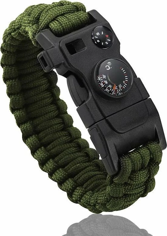 Paracord Survival Armband Met 15 Functies! - Groen - Handige & Comfortabele Reisgadget Met 15 Functies! - Stoere Survival Multi Tool - Multi Tool - Inclusief Magnesium Vuurstarter 3 Paracord Survival Armband Met 15 Functies! - Groen - Handige & Comfortabele Reisgadget Met 15 Functies! - Stoere Survival Multi Tool - Multi Tool - Inclusief Magnesium Vuurstarter