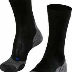 FALKE TK2 Explore Cool Wandelsokken Mid-rise Zacht Thermisch Anti-blaar Antizweet Zonder Motief Met Elastische Boord Verkoelend Duurzaam Ademend Sneldrogend Zwart Heren Sportsokken - Maat 46-48